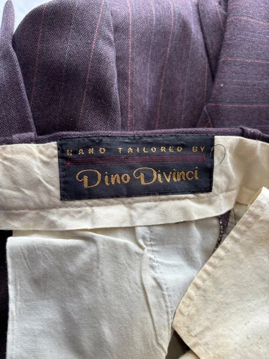 Vintage Dino Divinci Men's Suit Sz 44L Double Breasted One Blazer Classic Preppy - Picture 10 of 14